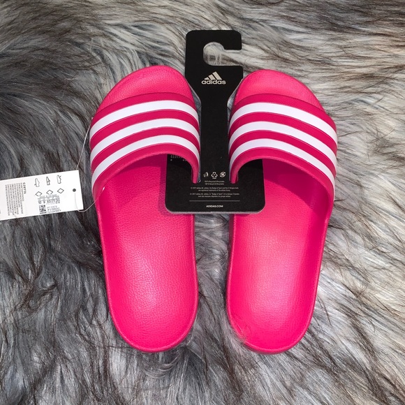 adidas Shoes | Adidas Slides Womens Hot Pinkwhite | Poshmark